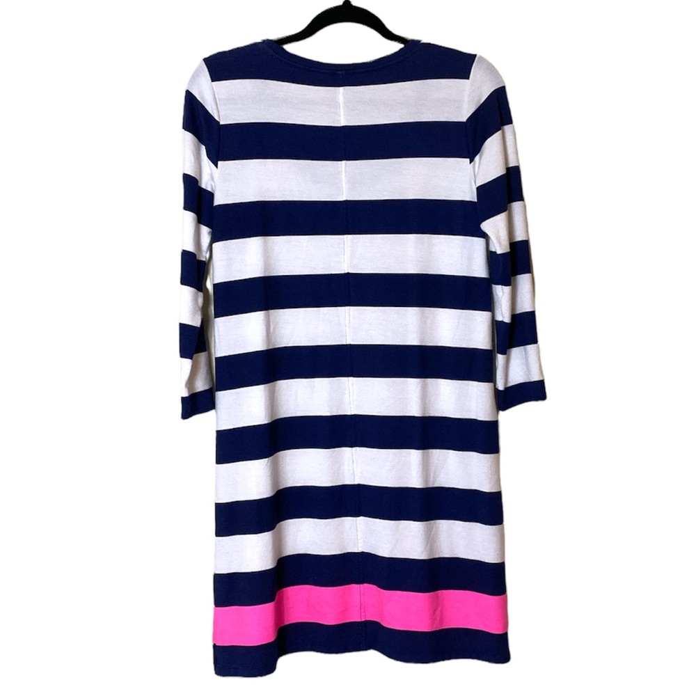 Lily Pulitzer blue white with pink stripe long sleeve dress! - Picture 4 of 6